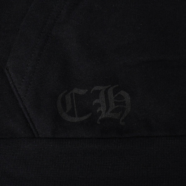 CHROME HEARTS クロムハーツ Vertical Logo Pullover Hoodie スウェットパーカー スクロールロゴ オールドイングリッシュフォント ブラック アーミーグリーン Mサイズ 美品 中古 4a004530