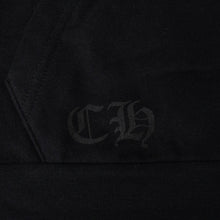 画像をギャラリービューアに読み込む, CHROME HEARTS クロムハーツ Vertical Logo Pullover Hoodie スウェットパーカー スクロールロゴ オールドイングリッシュフォント ブラック アーミーグリーン Mサイズ 美品 中古 4a004530
