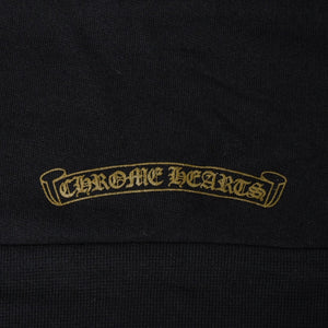 CHROME HEARTS クロムハーツ Vertical Logo Pullover Hoodie スウェットパーカー スクロールロゴ オールドイングリッシュフォント ブラック アーミーグリーン Mサイズ 美品 中古 4a004530