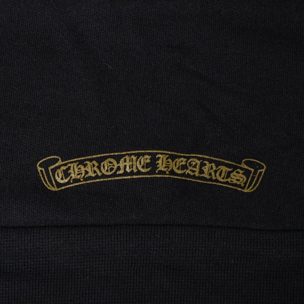 CHROME HEARTS クロムハーツ Vertical Logo Pullover Hoodie スウェットパーカー スクロールロゴ オールドイングリッシュフォント ブラック アーミーグリーン Mサイズ 美品 中古 4a004530
