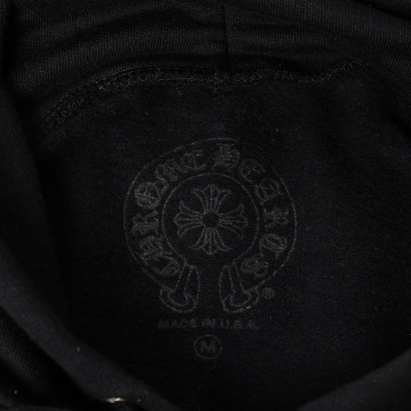CHROME HEARTS クロムハーツ Vertical Logo Pullover Hoodie スウェットパーカー スクロールロゴ オールドイングリッシュフォント ブラック アーミーグリーン Mサイズ 美品 中古 4a004530