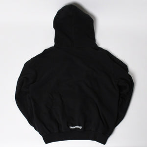 CHROME HEARTS クロムハーツ Vertical Logo Pullover Hoodie スウェットパーカー スクロールロゴ オールドイングリッシュフォント ブラック Mサイズ 美品 中古 4a004551