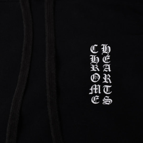 CHROME HEARTS クロムハーツ Vertical Logo Pullover Hoodie スウェットパーカー スクロールロゴ オールドイングリッシュフォント ブラック Mサイズ 美品 中古 4a004551