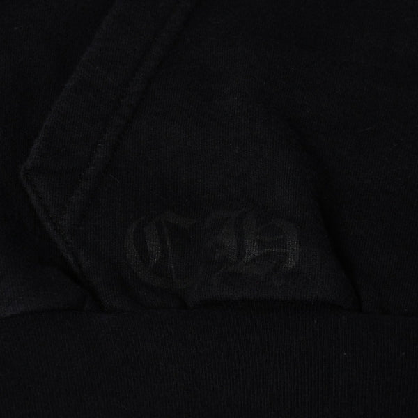 CHROME HEARTS クロムハーツ Vertical Logo Pullover Hoodie スウェットパーカー スクロールロゴ オールドイングリッシュフォント ブラック Mサイズ 美品 中古 4a004551