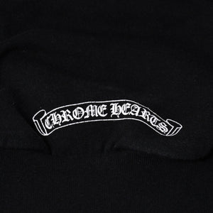 CHROME HEARTS クロムハーツ Vertical Logo Pullover Hoodie スウェットパーカー スクロールロゴ オールドイングリッシュフォント ブラック Mサイズ 美品 中古 4a004551