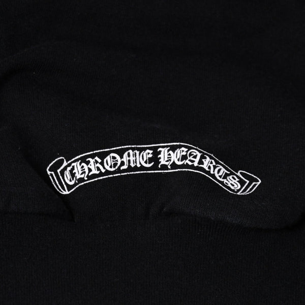 CHROME HEARTS クロムハーツ Vertical Logo Pullover Hoodie スウェットパーカー スクロールロゴ オールドイングリッシュフォント ブラック Mサイズ 美品 中古 4a004551