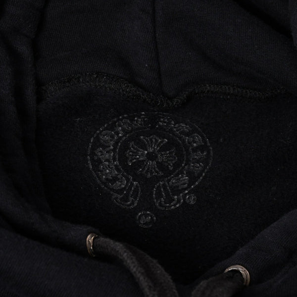 CHROME HEARTS クロムハーツ Vertical Logo Pullover Hoodie スウェットパーカー スクロールロゴ オールドイングリッシュフォント ブラック Mサイズ 美品 中古 4a004551