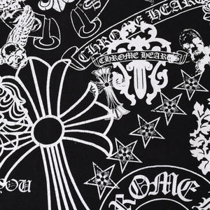 CHROME HEARTS クロムハーツ ポケットTシャツ CHクロス セメタリークロス ホースシュー ダガー スター スクロールロゴ フォティ ブラック Lサイズ 美品 中古 4a004550