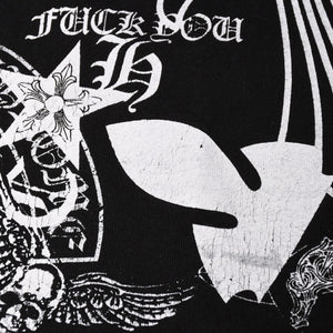CHROME HEARTS クロムハーツ ポケットTシャツ CHクロス セメタリークロス ホースシュー ダガー スター スクロールロゴ フォティ ブラック Lサイズ 美品 中古 4a004550