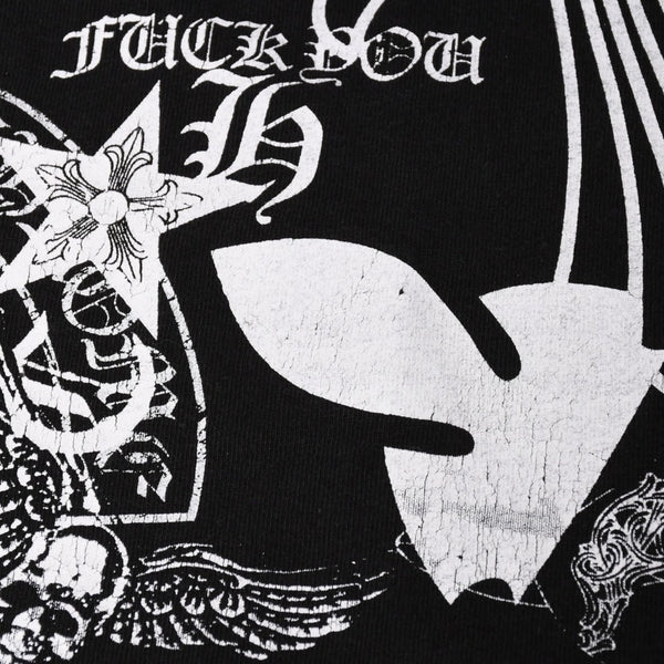 CHROME HEARTS クロムハーツ ポケットTシャツ CHクロス セメタリークロス ホースシュー ダガー スター スクロールロゴ フォティ ブラック Lサイズ 美品 中古 4a004550
