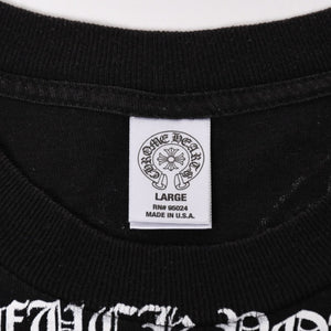 CHROME HEARTS クロムハーツ ポケットTシャツ CHクロス セメタリークロス ホースシュー ダガー スター スクロールロゴ フォティ ブラック Lサイズ 美品 中古 4a004550
