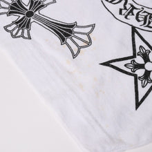 画像をギャラリービューアに読み込む, CHROME HEARTS クロムハーツ HALF SLEEVE T-SHIRT MULTI MOTIF ポケットTシャツ CHクロス セメタリークロス ホースシュー ダガー スター スクロールロゴ フォティ ホワイト XLサイズ 美品 中古 4a004550