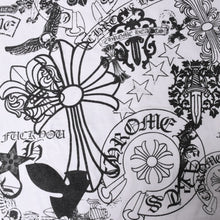 画像をギャラリービューアに読み込む, CHROME HEARTS クロムハーツ HALF SLEEVE T-SHIRT MULTI MOTIF ポケットTシャツ CHクロス セメタリークロス ホースシュー ダガー スター スクロールロゴ フォティ ホワイト XLサイズ 美品 中古 4a004550
