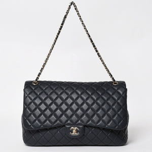 Like new CHANEL Jumbo Matelasse XL Shoulder Bag Navy 30s Chain Shoulder Dekamato Used 4a004770
