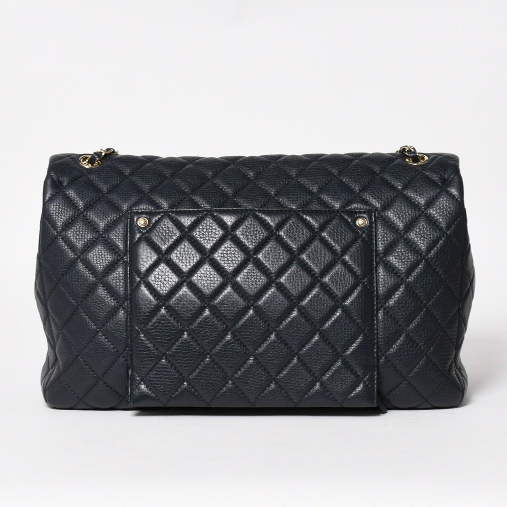 Like new CHANEL Jumbo Matelasse XL Shoulder Bag Navy 30s Chain Shoulder Dekamato Used 4a004770