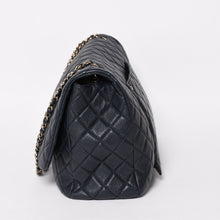 画像をギャラリービューアに読み込む, 新品同様 CHANEL シャネル ジャンボ マトラッセ XL ショルダーバッグ ネイビー 30番台 チェーンショルダー デカマト 中古 4a004770