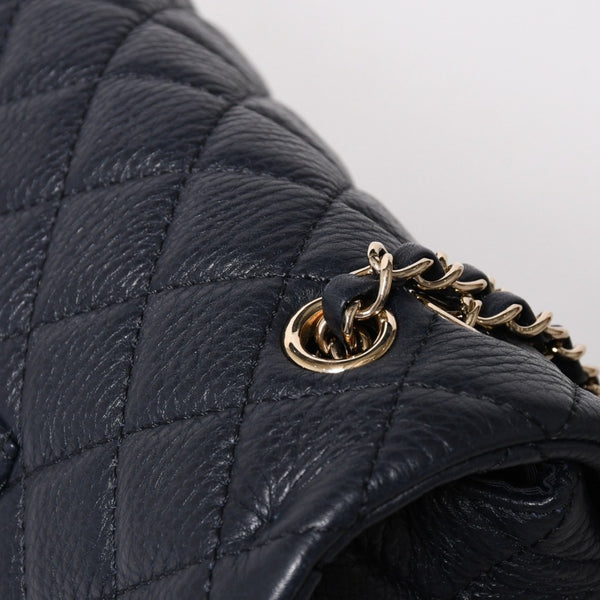 Like new CHANEL Jumbo Matelasse XL Shoulder Bag Navy 30s Chain Shoulder Dekamato Used 4a004770