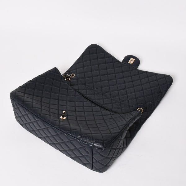 Like new CHANEL Jumbo Matelasse XL Shoulder Bag Navy 30s Chain Shoulder Dekamato Used 4a004770