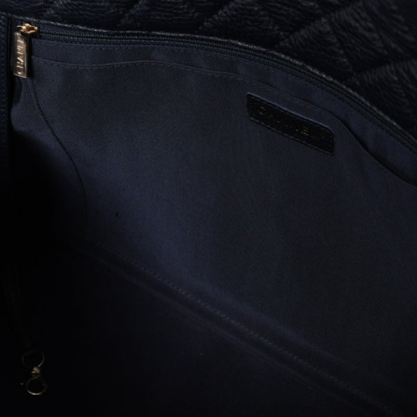Like new CHANEL Jumbo Matelasse XL Shoulder Bag Navy 30s Chain Shoulder Dekamato Used 4a004770