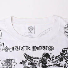 画像をギャラリービューアに読み込む, CHROME HEARTS クロムハーツ HALF SLEEVE T-SHIRT MULTI MOTIF ポケットTシャツ CHクロス セメタリークロス ホースシュー ダガー スター スクロールロゴ フォティ ホワイト XLサイズ 美品 中古 4a004550