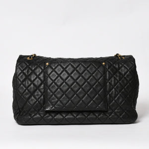 Like new CHANEL Jumbo Matelasse XXL Shoulder Bag Black 24th Series Chain Shoulder Dekamato Used 4a004761