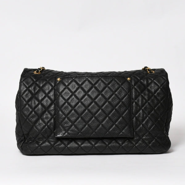 Like new CHANEL Jumbo Matelasse XXL Shoulder Bag Black 24th Series Chain Shoulder Dekamato Used 4a004761