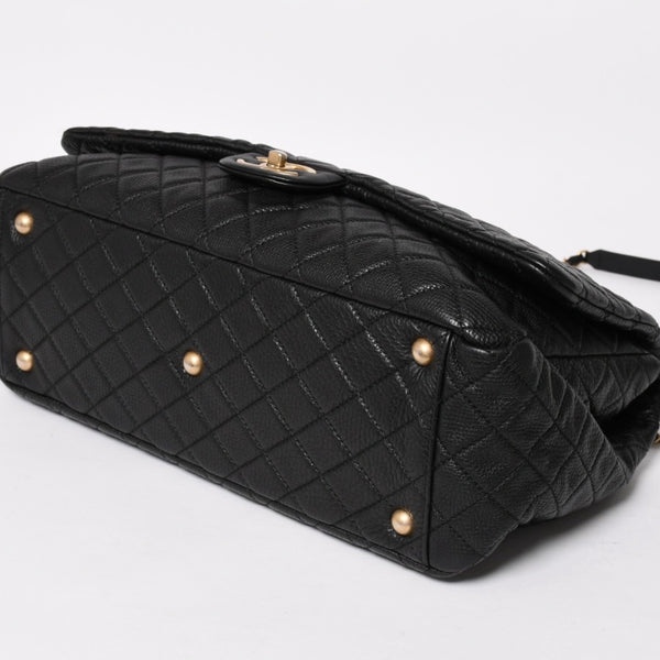 Like new CHANEL Jumbo Matelasse XXL Shoulder Bag Black 24th Series Chain Shoulder Dekamato Used 4a004761