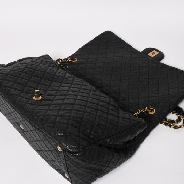 Like new CHANEL Jumbo Matelasse XXL Shoulder Bag Black 24th Series Chain Shoulder Dekamato Used 4a004761