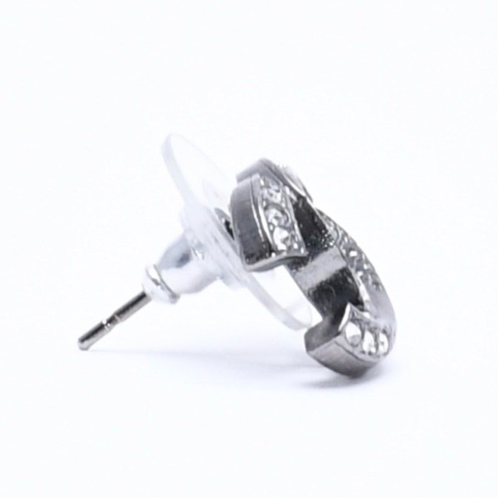Very good condition CHANEL Earrings Coco Mark A18P stamp Weight approx. 2.93g Silver Rhinestone Used 4a004564