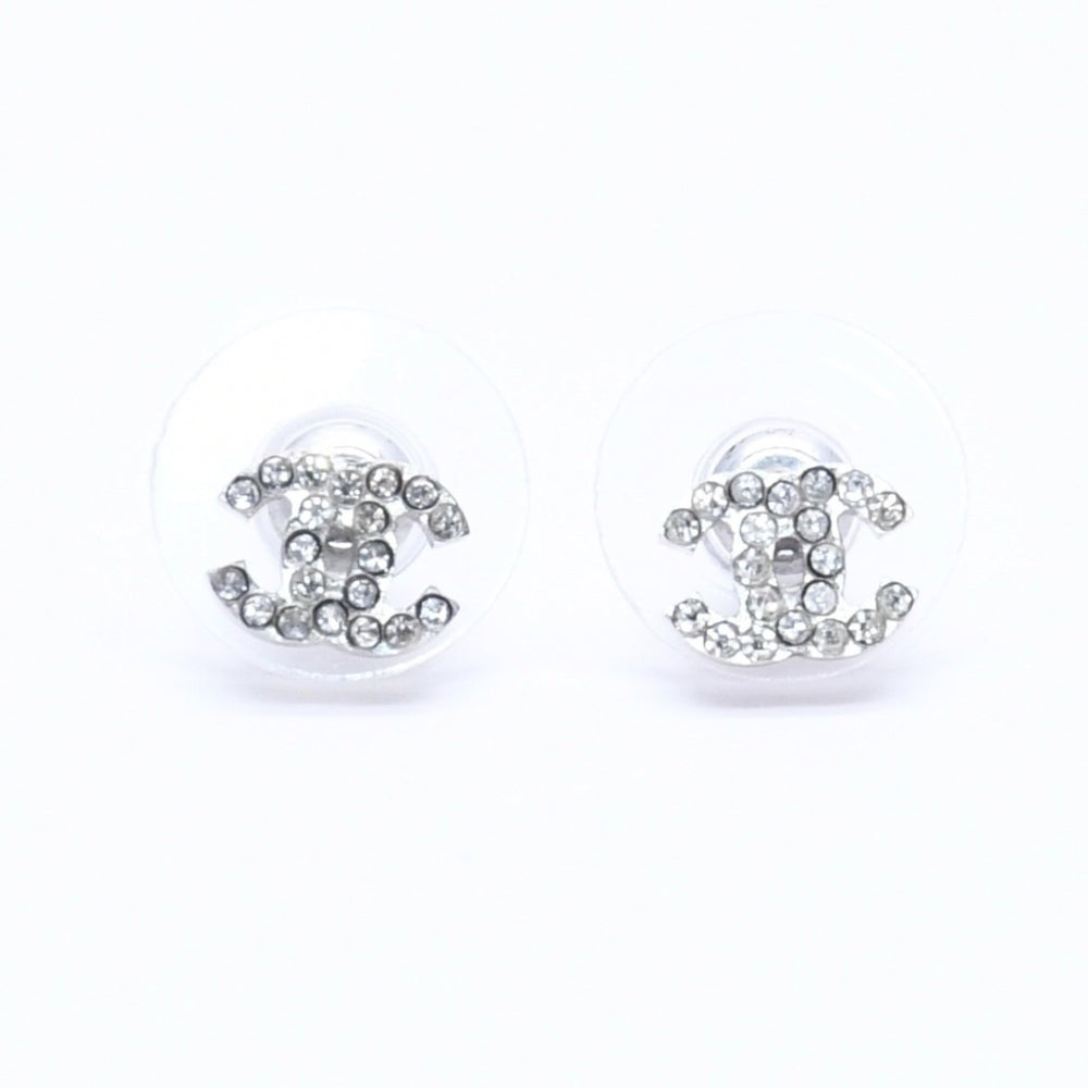 極美品 CHANEL シャネル Coco Mark ココマーク ラインストーン シルバー 03P刻印 重量約1.30g 中古 4a004560