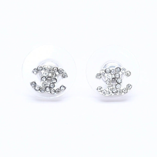 Very good condition CHANEL Coco Mark Rhinestone Silver 03P stamp Weight approx. 1.30g Used 4a004560
