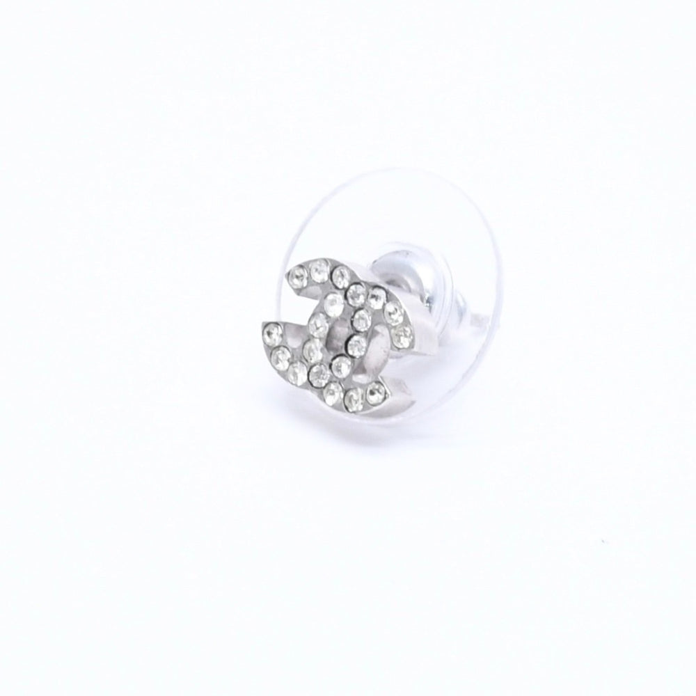 極美品 CHANEL シャネル Coco Mark ココマーク ラインストーン シルバー 03P刻印 重量約1.30g 中古 4a004560