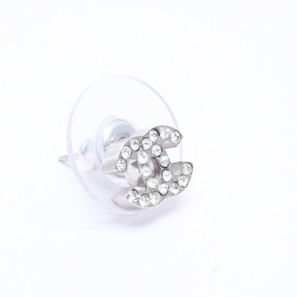 Very good condition CHANEL Coco Mark Rhinestone Silver 03P stamp Weight approx. 1.30g Used 4a004560