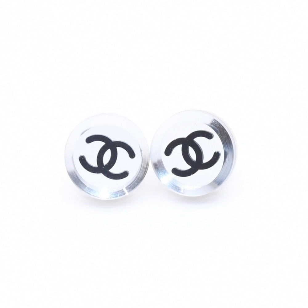 極美品 CHANEL シャネル ボタンピアス シルバー ココマーク ミラー 重量約4.15g 08V刻印 シルバー 中古 4a004562