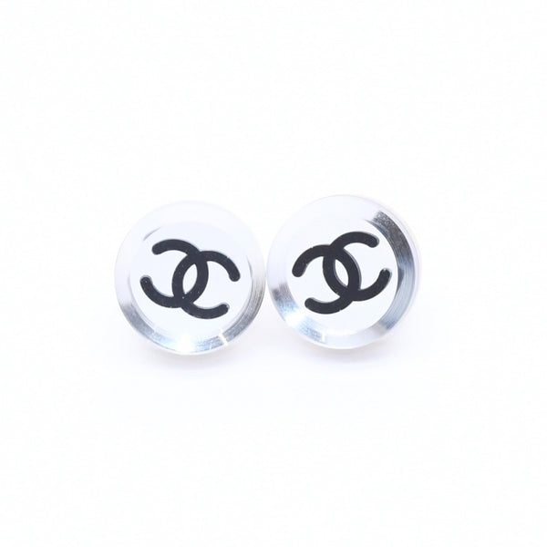 Very good condition CHANEL button earrings silver here mark mirror weight approx. 4.15g 08V engraved silver used 4a004562
