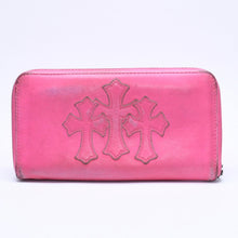 画像をギャラリービューアに読み込む, CHROME HEARTS クロムハーツ REC F ZIP #2 WALLET レック F ジップ #2 ウォレット 長財布 セメタリークロスパッチ ピンク 良品 中古 4a004544