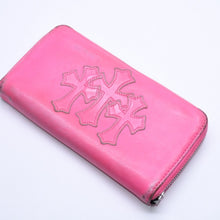 画像をギャラリービューアに読み込む, CHROME HEARTS クロムハーツ REC F ZIP #2 WALLET レック F ジップ #2 ウォレット 長財布 セメタリークロスパッチ ピンク 良品 中古 4a004544
