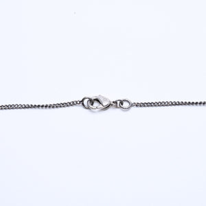 CHANEL Necklace Coco Mark Black Rhinestone Silver Metal Weight approx. 14.06g Good Condition Used 4a004573
