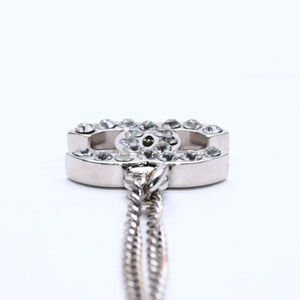 極美品 CHANEL シャネル ネックレス ココマーク ラインストーン シルバー B11V刻印 重量約5.71g 中古 4a004558