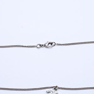 極美品 CHANEL シャネル ネックレス ココマーク ラインストーン シルバー B11V刻印 重量約5.71g 中古 4a004558
