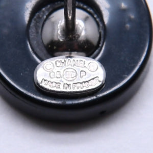 極美品 CHANEL シャネル ピアス イヤリング ココマークボタン ブラック 黒 05P刻印 重量約1.14g 中古 4a004568