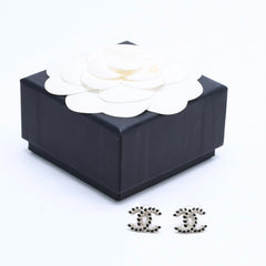Very good condition CHANEL earrings here mark black rhinestone C20A stamp weight approx. 2.18g used 4a004557