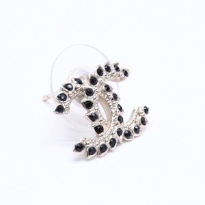 Very good condition CHANEL earrings here mark black rhinestone C20A stamp weight approx. 2.18g used 4a004557