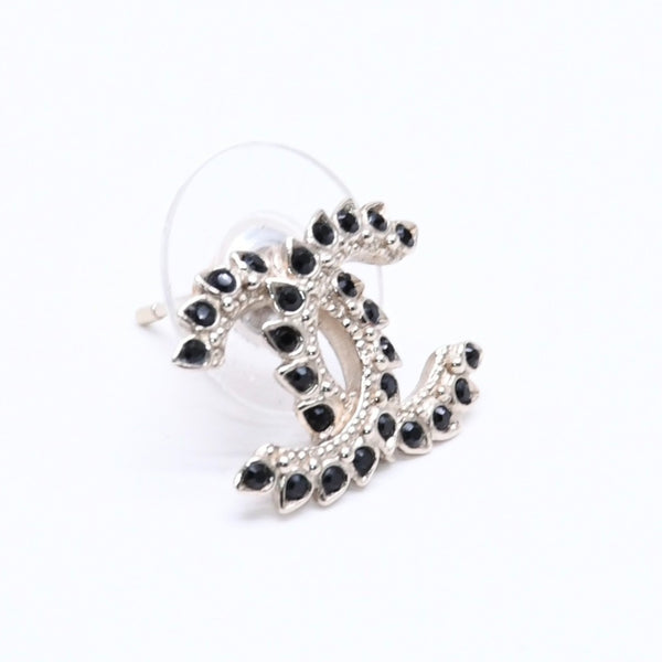 Very good condition CHANEL earrings here mark black rhinestone C20A stamp weight approx. 2.18g used 4a004557