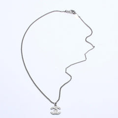 CHANEL Necklace Coco Mark Silver Rhinestone 09V stamp Weight approx. 5.63g Good condition Used 4a004554