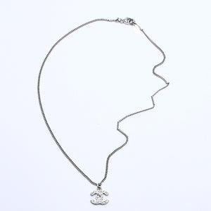 CHANEL Necklace Coco Mark Silver Rhinestone 09V stamp Weight approx. 5.63g Good condition Used 4a004554