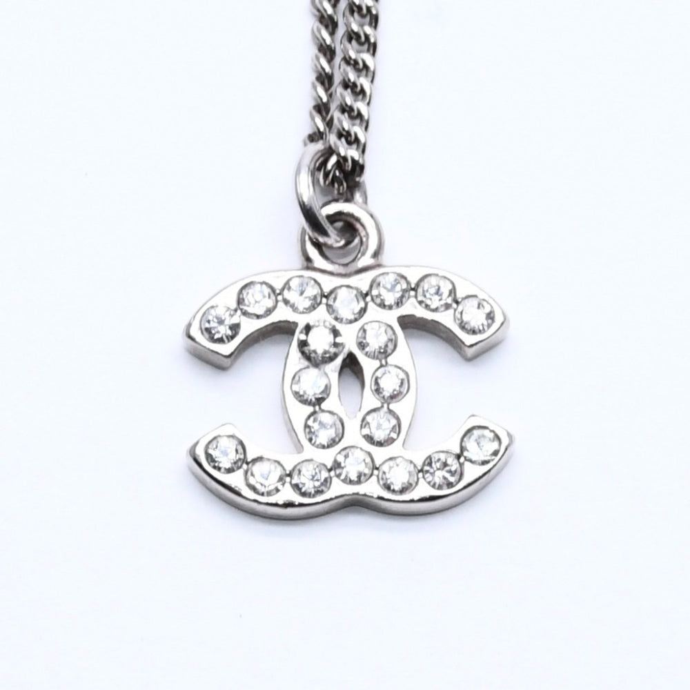 CHANEL Necklace Coco Mark Silver Rhinestone 09V stamp Weight approx. 5.63g Good condition Used 4a004554