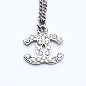 CHANEL Necklace Coco Mark Silver Rhinestone 09V stamp Weight approx. 5.63g Good condition Used 4a004554