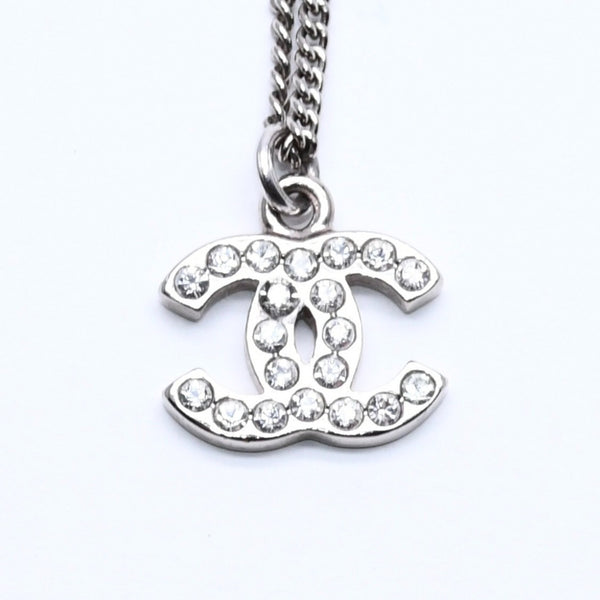 CHANEL Necklace Coco Mark Silver Rhinestone 09V stamp Weight approx. 5.63g Good condition Used 4a004554