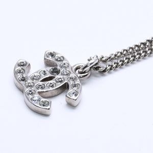 CHANEL Necklace Coco Mark Silver Rhinestone 09V stamp Weight approx. 5.63g Good condition Used 4a004554